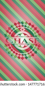 Chase christmas emblem background. Vector Illustration. Detailed.