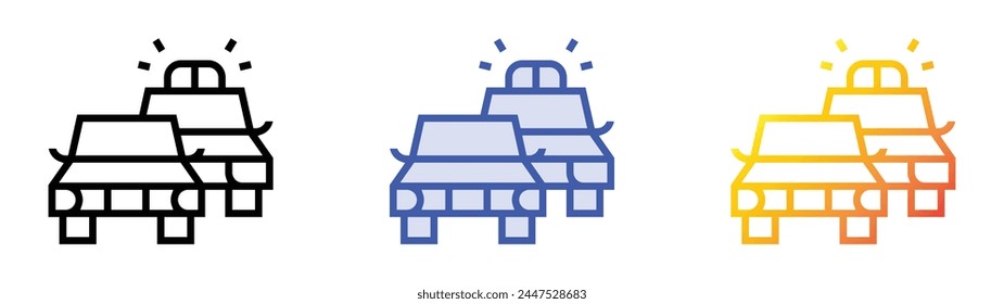 icono de persecución. Diseño de estilo de relleno lineal, azul y degradado aislado sobre fondo blanco