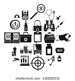 Chase icons set. Simple set of 25 chase vector icons for web isolated on white background
