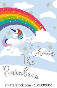 Chase the Rainbow Vector Illustration