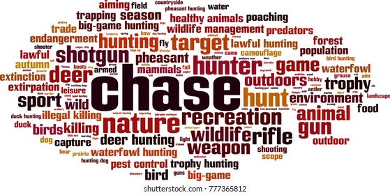 Chase word cloud concept. Vector illustration