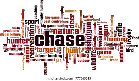 Chase word cloud concept. Vector illustration
