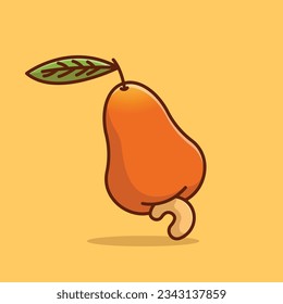 Chasew cartografía simple ilustración vectorial de la naturaleza de la fruta icono aislado