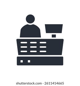 chashier icon. vector. Editable stroke.linear style sign for use web design,logo.Symbol illustration.