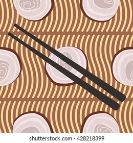 Chashu Pork Ramen Seamless Pattern