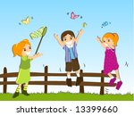 Chasing Butterflies - Vector