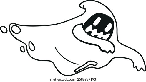 Chasing ghost Halloween character vector illustration