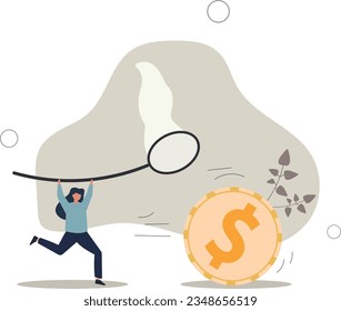 Chasing high performance active mutual fund, buying rising star stock or funds, catch or grab hot ETFs concept.flat vector illustration.