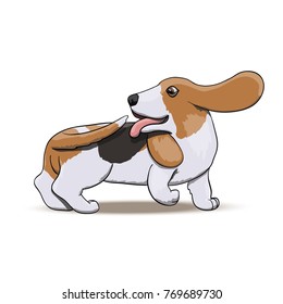 Chasing his Tail. Cartoon Dog Vector Character Illustration