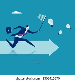 Chasing ideas. Business vector illustration
