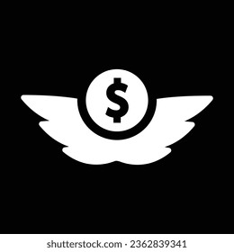 Chasing money icon, vector illustration