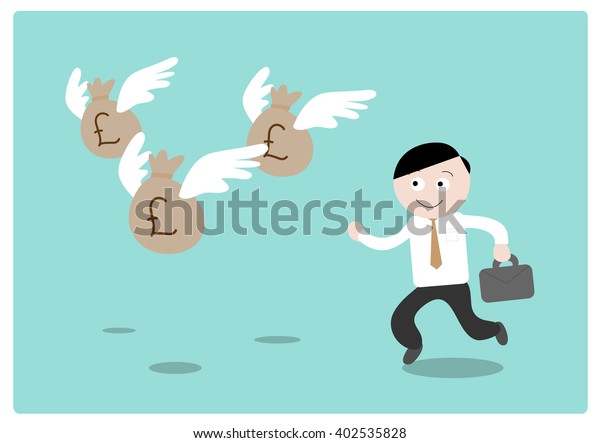 Chasing Money Pound Sterling Hand Drawn Stock Vector (Royalty Free ...