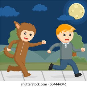 chasing other man vector illustration design