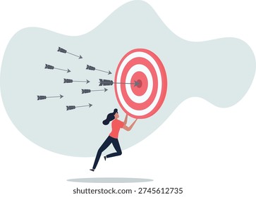 Chasing for target achievement, guidance or control to reach goal, competition or challenge to success, aiming or motivation concept.person's life situation and his activities.