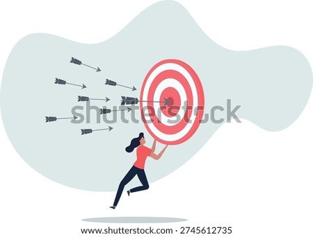 Chasing for target achievement, guidance or control to reach goal, competition or challenge to success, aiming or motivation concept.person's life situation and his activities.
