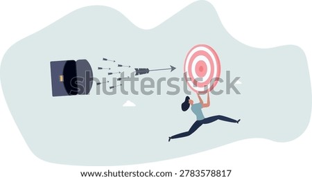 Chasing for target achievement, guidance or control to reach goal, competition or challenge to success, aiming or motivation concept.life situation and activities.