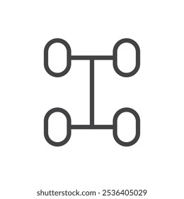 Icono de chasis Símbolo de arte de contorno delgado