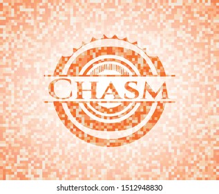 Chasm abstract orange mosaic emblem
