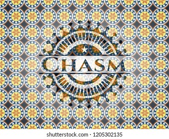 Chasm arabic style emblem. Arabesque decoration.