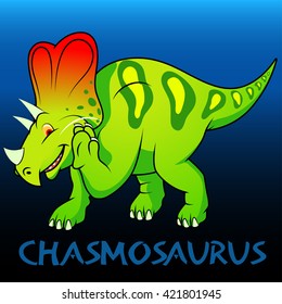 Chasmosaurus cute charcater dinosaurs .