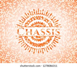 Chassis abstract orange mosaic emblem