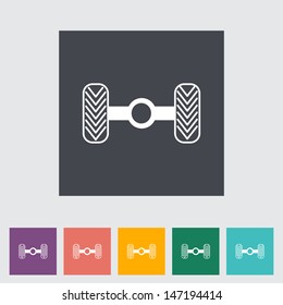 Chassis car single flat icon. Vector illustration.
