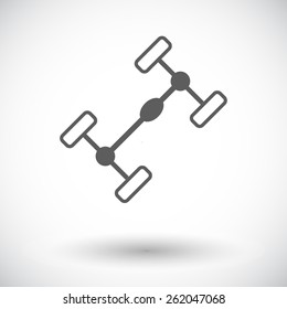 Chassis car. Single flat icon on white background. Vector illustration.