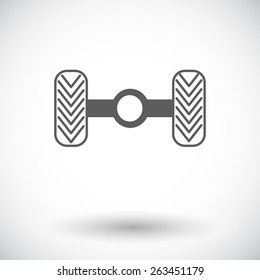 Chassis car. Single flat icon on white background. Vector illustration.