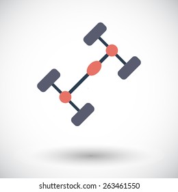 Chassis car. Single flat icon on white background. Vector illustration.