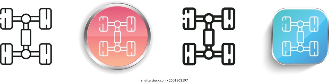 chassis icon. Thin Linear, Regular and Button Style Design Isolated On White Background