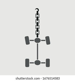 símbolo de símbolo del vector del icono del chasis para el diseño