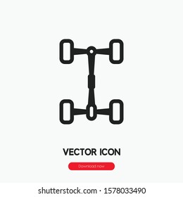 Chassis icon vector. Chassis symbol. Linear style sign for mobile concept and web design. Chassis symbol illustration. Pixel vector graphics - Vector.