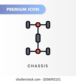 chassis icon for your website design, logo, app, UI. Vector graphics illustration and editable stroke. chassis icon lineal color design.