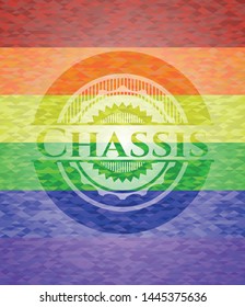 Chassis lgbt colors emblem. Vector Illustration. Mosaic.