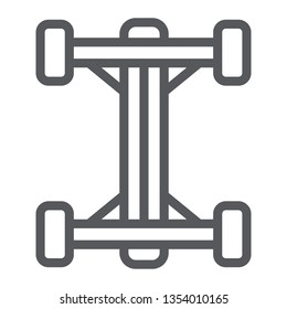Chassis line icon, car and part, auto shaft sign, vector graphics, a linear pattern on a white background, eps 10.