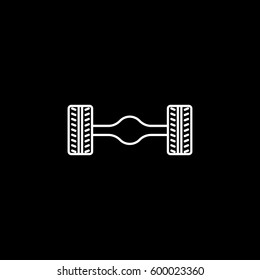 Chassis Line Icon On Black Background