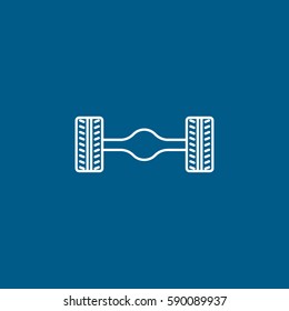 Chassis Line Icon On Blue Background