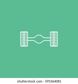 Chassis Line Icon On Green Background