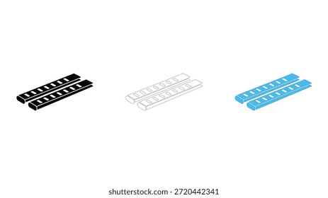 Chassis mounting rails icon for secure installation of internal hardware