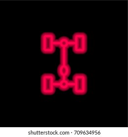 Chassis red glowing neon ui ux icon. Glowing sign logo vector