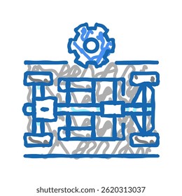 Selección de chasis Vector de dibujo de icono de doodle de coche. Selección de chasis Signo de coche. Ilustración de símbolo aislado