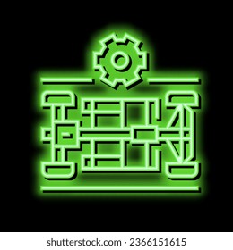 chassis selection car neon light sign vector. chassis selection car illustration