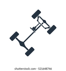 chassis, steering rack, isolated icon on white background, auto service, repair, car detail 