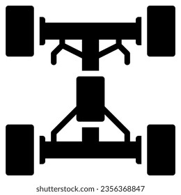 Gehäuse. Vektorglyph-Symbol eines Autos oder Automobils, symbolisiert eine Maschine zum Fahren. Es wird in einem glypischen Stil präsentiert, geeignet für mobile Konzepte und Web-Design