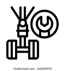 Chassis Wrench Icon Vector. Outline Chassis Wrench Sign. Isolated Contour Symbol Illustration