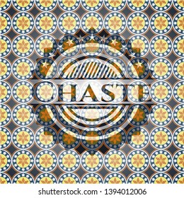 Chaste arabic style emblem. Arabesque decoration.