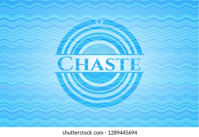 Chaste water representation emblem background.
