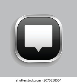 diseño de iconos de relleno de chat 2. Estilo botón brillante rectángulo redondeado aislado en fondo gris. Ilustración del vector