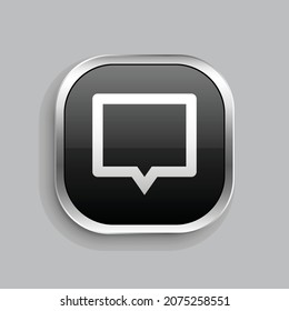 chat 2 line icon design. Glossy Button style rounded rectangle isolated on gray background. Vector illustration