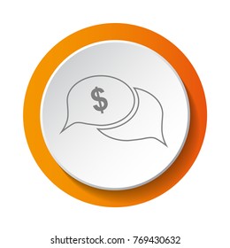 Chat - 3d button isolated on white background. Vector.